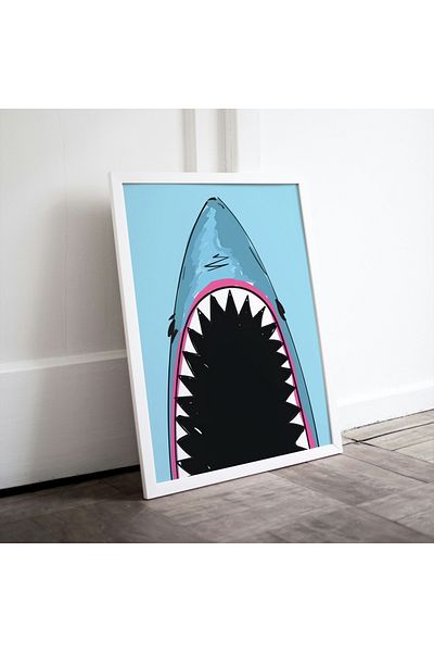 Arthopia Cute Animals Shark Διακόσμηση Παιδικού Δωματίου Ποιοτική ζωγραφική με κορνίζα