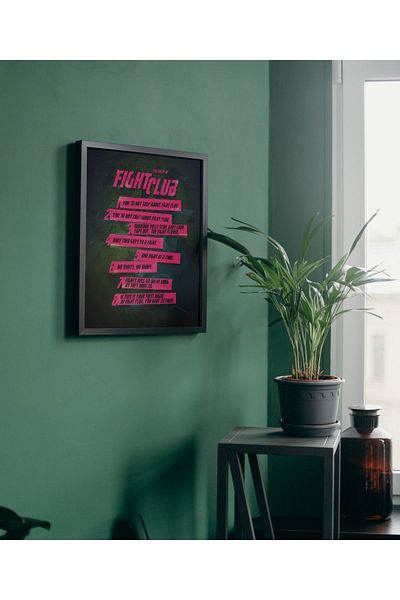 Arthopia Διακόσμηση ταινίας Fight Club Rules με κορνίζα σχεδίασης αφίσας