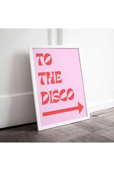 Arthopia To The Disco Girl Pink Pinterest Αφίσα με κορνίζα Υψηλής ποιότητας διακοσμητικό σχέδιο ζωγραφικής