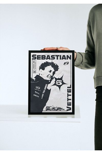 Arthopia Πίνακας υψηλής ποιότητας σχεδίου Sebastian Vettel με κορνίζα αφίσας