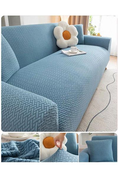 nurlan Husă de canapea jacquard cu model cărămidă, set de huse de canapea cu elastic 3311, husă de canapea lavabilă