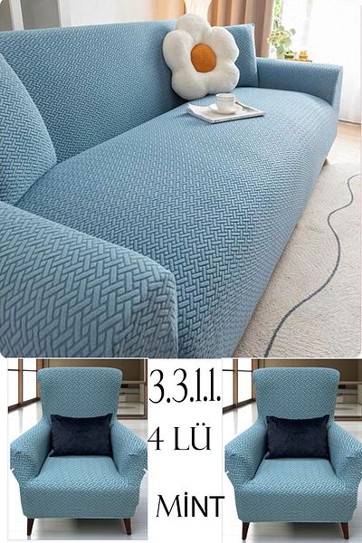nurlan Husă de canapea jacquard cu model cărămidă, set de huse de canapea cu elastic 3311, husă de canapea lavabilă