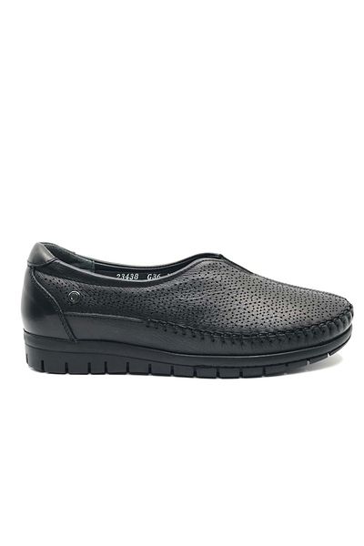 Forelli Essel Genuine Leather Orthopedic Comfort Women's Casual Shoes Black