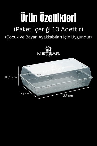 Metsar Home Cutie transparentă de depozitare pantofi pentru femei din 10 piese – Organizator stivuibil cu orificii de aer