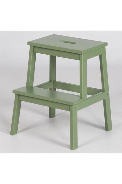 FASTWOOD Basamaklı Ahşap Tabure Yeşil Renk