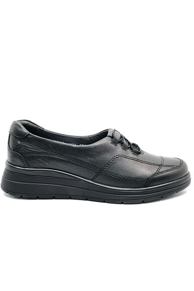 Forelli Hefa Genuine Leather Orthopedic Comfort Women's Casual Shoes Black