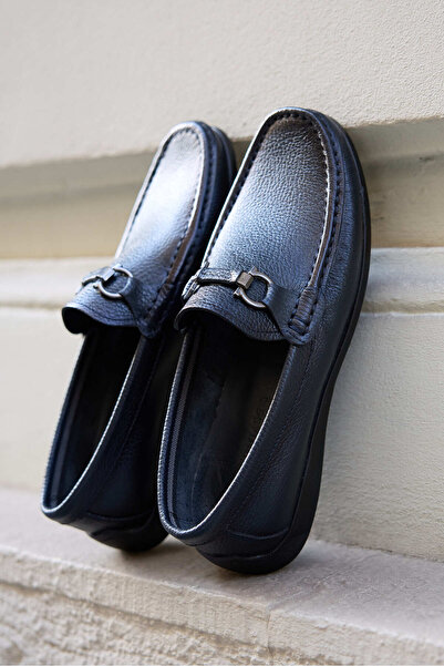 Vantaggio Forte Navy Blue Men's Loafer - 100% Genuine Leather, Buckle Shoes