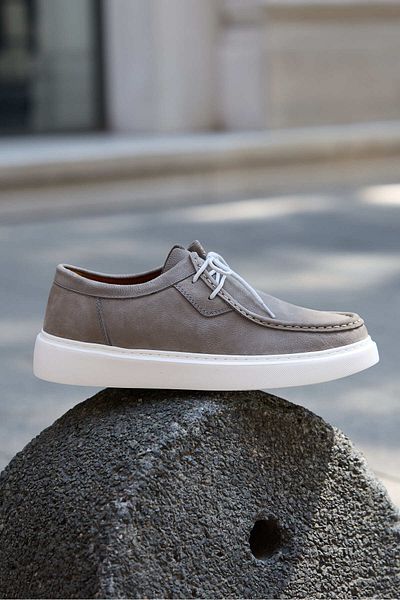 Vantaggio Ανδρικά παπούτσια casual Eagle Grey Nubuck 100% γνήσιο δέρμα