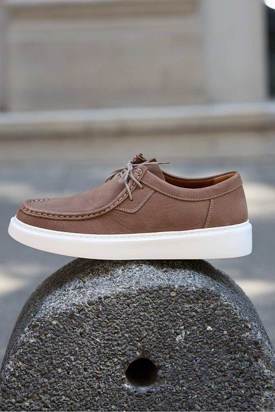 Vantaggio Eagle Sand Nubuck 100% Genuine Leather Men's Casual Shoes