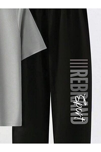 REBRAND Oversize T-Shirt Long Pants Set Sports - Printed