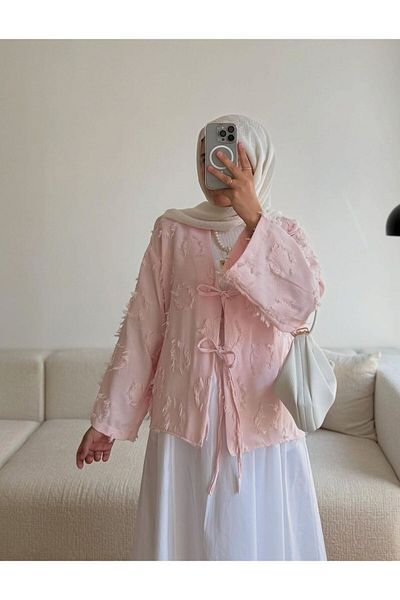 by nursel çiçek Cămașă cu șireturi cu umeri la tendință pentru femei