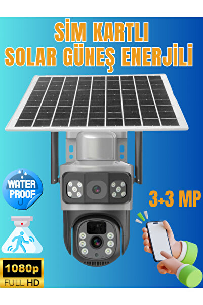 Smith Güneş Enerjili Solar Çift Kameralı Hareket Takipli Gece Sensörlü Su Geç...