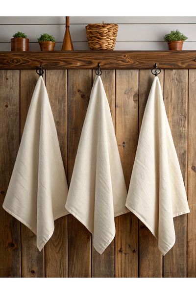 Misue Handmade 100% Cotton 3-Piece Drying Cloth, 45X65 cm Nutrition Cover, German Napkin, Placemat, Hand Cloth