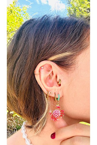 Markiz Takı Red Crab Earrings