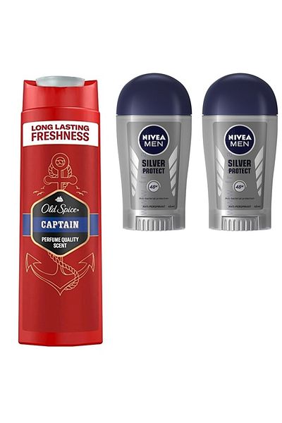 Old Spice Captain Shower Gel Silver Protect Stick (2 Pcs)