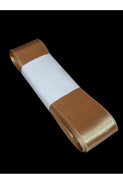 yörük tuhafiye 10 Meters Satin Ribbon - 4 cm Cappuccino Ribbon, a Ball