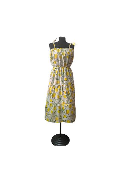 Lia's Boutique Rochie vara cu bretele si volane din bumbac model lamai