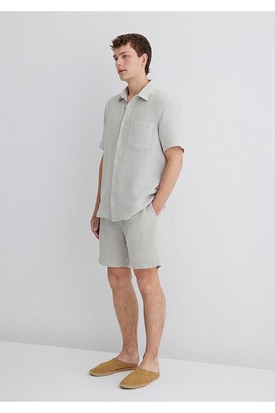 Mavi Gray Linen Shorts 0410103-70080