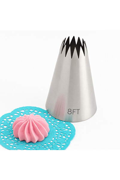 Kitchenify طرف كيس الكريمة المضغوط من الفولاذ المقاوم للصدأ مقاس 8 أقدام، حساس الكريمة، طرف كيس الشانتي،