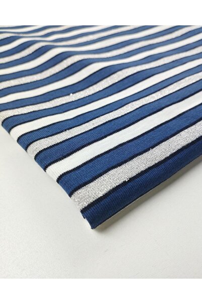 Kumaş Parça Süprem Penye Sim Geçişli Yumuşak Dokuda Enine Çizgili Siyah Grima...