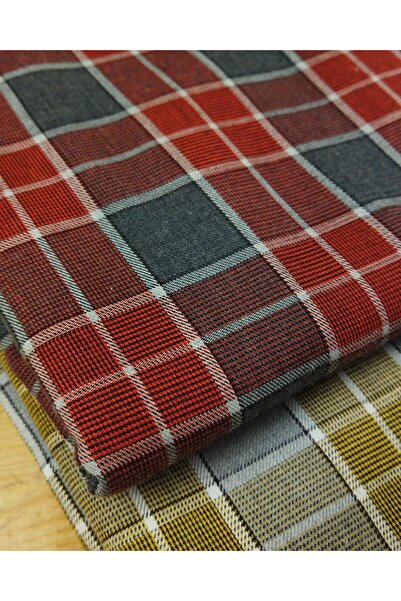 Kumaş Parça Țesut în carouri de grosime medie în culorile gri roșu Lățime: 15...