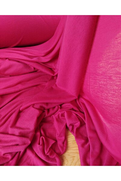 Kumaş Parça Σκούρο ροζ ζιργκόν χτενισμένο βαμβακερό