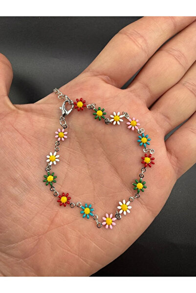 TAYEM سوار نسائي مطلي بنمط ديزي، سوار وخلخال ملون