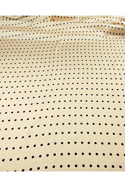 Kumaş Parça Satin cu buline - în culorile roz pudrat și negru (lățime 140 cm x lungime 190 cm)