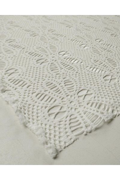 Kumaş Parça Λευκή Δαντέλα - 160 cm Πλάτος