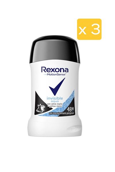 Rexona Deodorant Stick Invisible Aqua 50 Ml, 3bucăți X 50ml