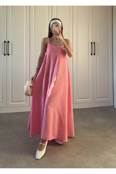 MOLLYMORE Gül Kurusu Iç Göstermez Bürümcük Kumaş Full Likralı Ayarlanabilir A...