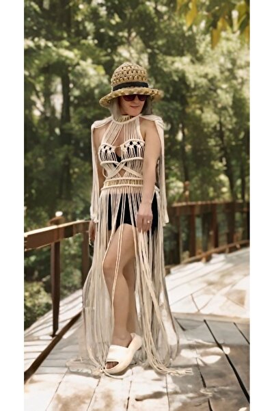 Zuviel Deco Μακρύ φόρεμα Macrame, φόρεμα παραλίας, pareo