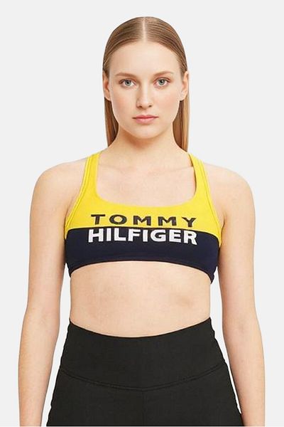 Tommy Hilfiger Women Brand Logo Non Padded Bikini Top, Multicolor