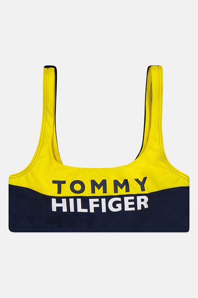 Tommy Hilfiger Women Brand Logo Non Padded Bikini Top, Multicolor
