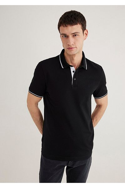 Mavi Black Polo T-Shirt with Lapel Detail Slim Fit / Slim Fit 0612619 -900