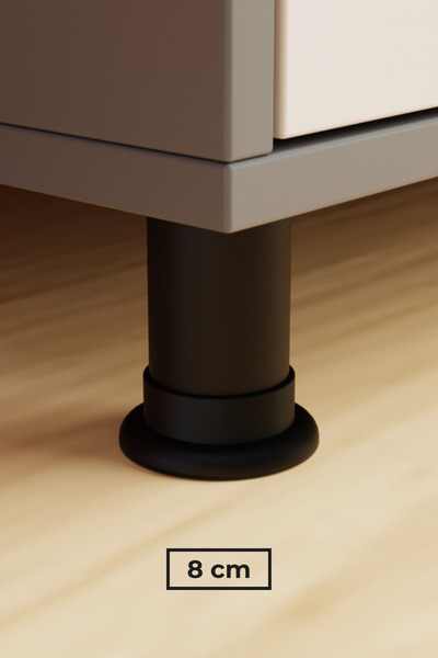 wooden lane studio Siyah Plastik 8cm Mobilya Koltuk Baza Masa Ofis Dolap Ayağ...