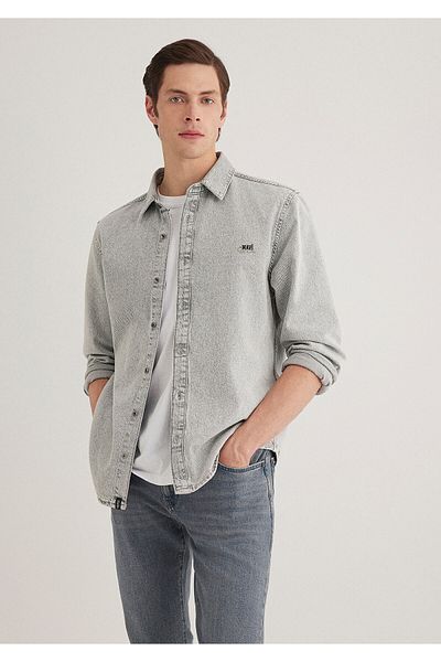 Mavi Roy Lux Gray Jeans Top, Slim Fit Slim Fit