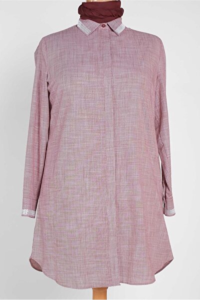 Alvina Sequin Detailed Hidden Button Tunic 2886 - Cuff and Collar