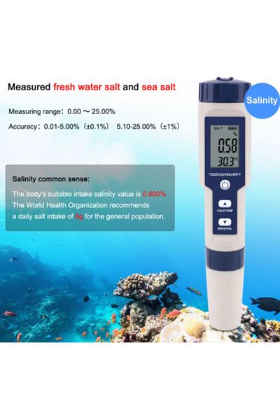Choice 0.1 Ez-9909 Yieryi Tds Ec Ph Salinity Meter Orp H2 S.g Temp Water Quality Monitor Solution Fertilize