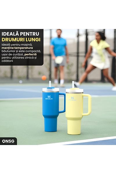 Stanley Cana termos Stanley Quencher H2.0 Flowstate, 1180 ml, oțel inoxidabil, culoare Pomelo