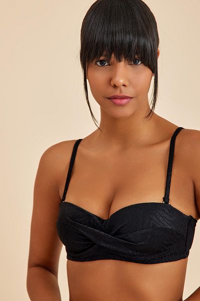 Amarelle Bali Black Underwire Padded Strapless Push-Up Bikini Top