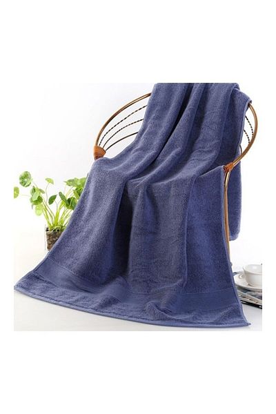 Generic Large Pure Cotton Bath Towel Navy Blue 70X140cm