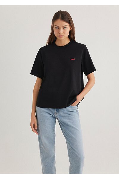 Mavi Λογότυπο Μαύρο T-Shirt Loose Fit 1612122-900