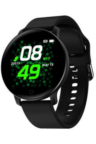 MACON D15 Smart Watch with Heart Rate Monitor Wristband - Black