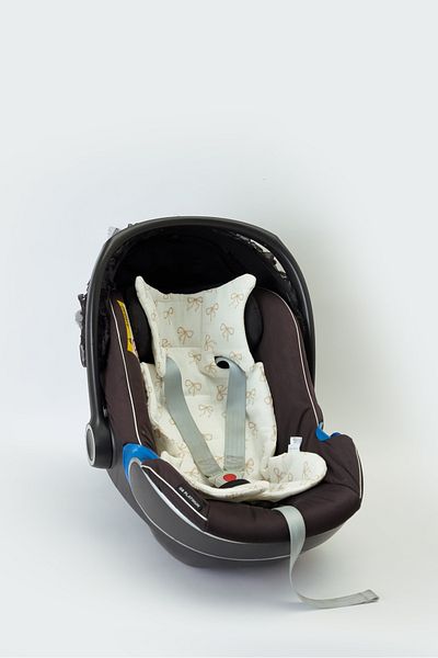 Atelier Babbi Beige and Ribbon Stroller Cushion