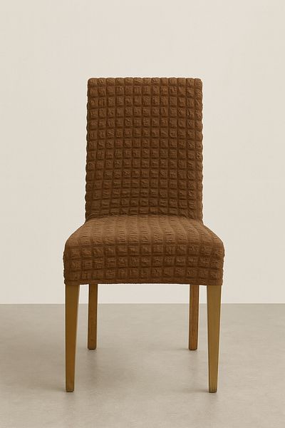 Özlü Home Κάλυμμα καρέκλας Calico Twisted, Ελαστικό εύκαμπτο κάλυμμα καρέκλας 1 τεμάχιο καφέ