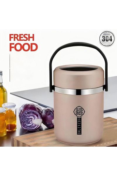 Generic 1.6l Stainless Steel 304 Vacuum Three-layer Lunch Box Insulation Food Container Insulation Barrel