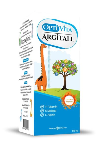 Optivita Argitall Çocuklar İçin L-Arjinin, Multivitamin ve Mineral İçeren Takviye Edici Gıda 150 ml Şurup