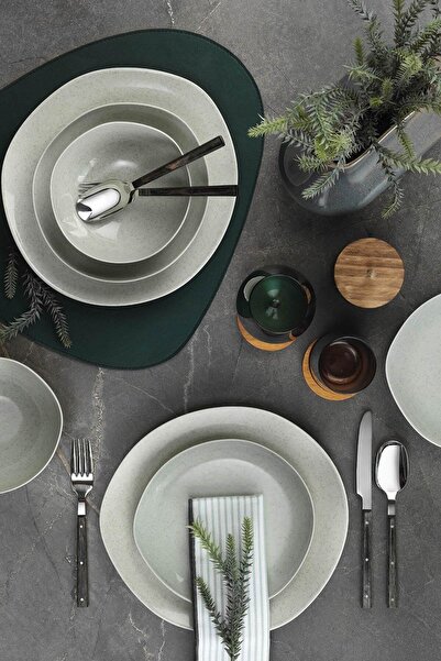 Kütahya Porselen Soho 24 Parça 6 Kişilik Yemek Takımı Yeşil