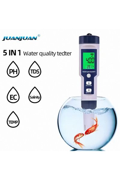 Choice with backlight 5 in 1 PH Meter Water Quality Tester Digital TDS EC PH Salinity Temperature Meter for